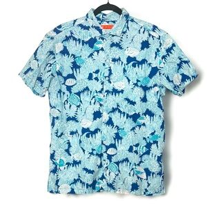 Tori Richard Made in Hawaii Blue
Coral & Fish Oceanic Hawaiian Shirt M 
EUC